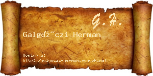 Galgóczi Herman névjegykártya